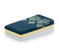 AmeliaHome Lot de 3 torchons de Cuisine en Coton 50 x 70 cm Motif géométrique Letty Bleu Clair Bleu foncé Jaune