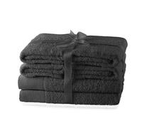 AmeliaHome Lot de 4 Serviettes de Bain Gris 50 x 100 cm et 2 Serviettes de Douche 70 x 140 cm 100% Coton Qualité absorbante Graphite Anthracite Amari