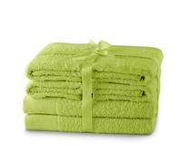 AmeliaHome Lot de 4 serviettes de toilette 50 x 100 cm et 2 serviettes de bain 70 x 140 cm 100 % coton absorbante Vert céladon Amari