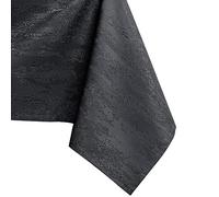 AmeliaHome Nappe de Table Effet Lotus déperlant Polyester Anthracite Vesta 100x100 cm Ronde