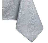 AmeliaHome Nappe de Table Effet Lotus déperlant Polyester Argenté Gaia 80x80 cm