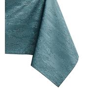 AmeliaHome Nappe de Table Effet Lotus déperlant Polyester Pétrole Vesta 80x80 cm