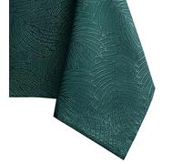 AmeliaHome Nappe de Table Effet Lotus déperlant Polyester Verte Gaia 100x100 cm Ronde