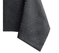 AmeliaHome Nappe Effet Lotus déperlant Polyester Anthracite Gaia 140x220 cm Ovale