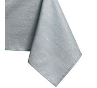 AmeliaHome Nappe Effet Lotus déperlant Polyester Argenté Vesta 150x350 cm | Effet lotus, lavable, imperméable, ornement argenté