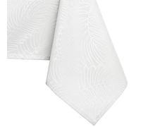 AmeliaHome Nappe Effet Lotus déperlant Polyester Blanc Gaia 140x200 cm Ovale