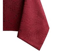 AmeliaHome Nappe Effet Lotus déperlant Polyester Bordeaux Gaia 140x220 cm Ovale