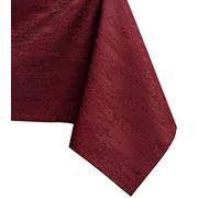 AmeliaHome Nappe Effet Lotus déperlant Polyester Bordeaux Vesta 120x160 cm Ovale