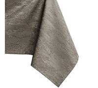 AmeliaHome Nappe Effet Lotus déperlant Polyester Cappuccino Vesta 140x220 cm Ovale
