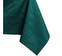 AmeliaHome Nappe Effet Lotus déperlant Polyester Verte Vesta 140x220 cm Ovale