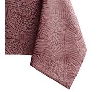 AmeliaHome Nappe Effet lotus déperlant Polyester Vieux Rose Gaia 140x280 cm