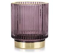 AmeliaHome Photophore en Verre 7 x 8 cm Pompéy Violet doré