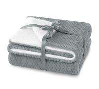 AmeliaHome Plaid 220 x 240 cm - Délicat matelassé - Aspect Peau d'agneau - Shleepy - en Acier