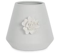 AmeliaHome Pot de Fleurs en céramique Motif Floral Décoration Lusitano Gris