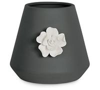 AmeliaHome Pot de Fleurs en céramique Motif Floral Décoration Lusitano Noir