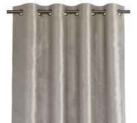 AmeliaHome Rideau 140 x 250 cm - Aspect Velours - Rideau occultant Brillant - Argenté