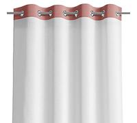 AmeliaHome Rideau 140 x 270 cm 1 pièce Semi-Transparent à œillets Aspect Velours Irvette Vieux Rose