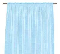 AmeliaHome Rideau 140 x 270 cm 1 pièce Semi-Transparent avec Galon fronceur Bleu Clair Lunare