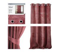 AmeliaHome Rideau aspect velours 1 pièce. Rideau à œillets en velours occultant, décoration de fenêtre
