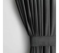 AmeliaHome Rideau décoratif Aspect Velours - 140 x 245 cm - Anthracite - 1 pièce - en Velours - Légèrement Scintillant
