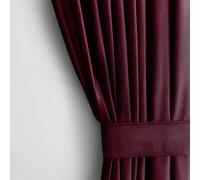 AmeliaHome Rideau effet velours 140 x 270 cm Bordeaux 1 pièce Rideau occultant velours Décoration de fenêtre Rideau décoratif
