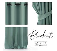 AmeliaHome Rideau occultant en Polyester Menthe 140 x 245 cm