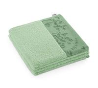 AmeliaHome Serviette de Douche 100% Coton - 70 x 140 cm - Bordure - Vert Clair - 500 g/m² - Crea