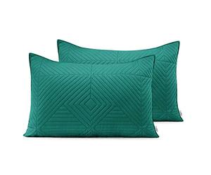 AmeliaHome Ultrasonic Lot de 2 taies d'oreiller 50 x 70 cm Vert Clair et Vert foncé