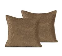 AmeliaHome Velvet Housses de Coussin en Polyester Laila Cappuccino 2 45 x 45 cm
