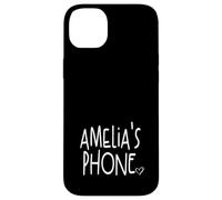 Amelia's Phone Nom personnalisé Amelia Blanc Noir Coque pour iPhone 14 Plus