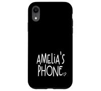 Amelia's Phone Nom personnalisé Amelia Blanc Noir Coque pour iPhone XR