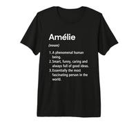 Amélie Définition du nom Dictionnaire Amusant T-Shirt Haut de Gamme