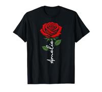 Amelie Nom de Rose personnalisé élégant Floral pour Femmes Filles T-Shirt