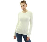 AmélieBoutik Pull à col ras du cou pour femme - ivoire - Taille XS