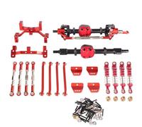 Amélioration du d'absorbeur d'amortisseur à tir à Trait d'essieu Avant et arrière Compatible avec Les pièces et Accessoires de Voiture RC de deuxième génération MN 99SV2 98V2(Black and Red)