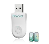 Amélioré 2025-2-en-1 Adaptateur sans Fil CarPlay et Android Auto, OTTOCAST Mini Wireless Carplay Adapter pour iOS 10+ et Android 11+, Convertit CarPlay câblé en sans Fil, USB-A et USB-C (Blanc)