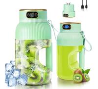 【Amélioré】Fine Life Pro Rechargeable Mixeur/Blender Portable, Nouveau 1200ML Mixe Smoothies avec Affichage Numérique Pour légumes et Fruits | Deux Modes | Facile à Nettoyer | Lame 3D-10 | Sans BPA