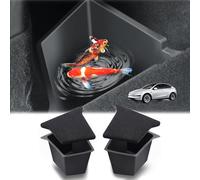 [Amélioré] GAFAT Tesla Model Y Juniper 2025 2026 Organiseur de Coffre, Model Y 2025 Boîte de Rangement pour Coffre, en TPE Étanche avec Couvercle Floqué, Tesla Model Y 2025 Accessoires (Lot de 2)