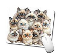 Améliore La Précision Et La Vitesse Tapis De Bureau Chats Himalayens Adorables 25X30Cm, Gaming Mousepad Moderne Tapis De Souris D'Ordinateur pour Jeux Claviers Les Capteurs De Jeu