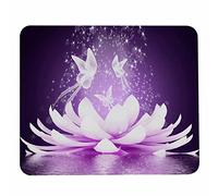 Améliore la précision et la Vitesse Tapis de Souris Pehede Belle Fleur de Lotus Violet et Papillon Gaming Mousepad Mousepad 25x30cm pour Les capteurs de Jeu,Bureau,PC