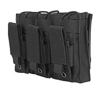 Amélioré Version Porte Chargeur Triple Ouvert,pour Sorties d'Airsoft,Peut Contenir 3 Magazines (M4, M14, HK416, AR15) Airsoft Pochette Mag Tactique Sac à Dos Gilet Molle Accessoires