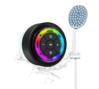 Améliorée, Enceinte Douche, Enceinte Bluetooth étanche Certifié IPX7, avec Ventouse et Pince à Crochet, Son cristallin et Basses Riches, jusqu'à 12h de Lecture, pour la Salle de Bain