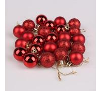 Améliorez vos vacances avec 24 décorations de sapin de Noël incassables, parfaites pour tout décor (rouge)