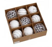 Améliorez votre décoration de vacances avec 9 boules de Noël, parfaites pour diverses occasions et espaces (blanc)