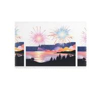 Améliorez votre expérience culinaire avec le lot de 6 sets de table imprimés MSRHIUEF Fireworks on The Coast 30,5 x 45,7 cm