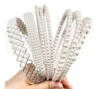 Améliorez votre style avec 6 bandeaux en perles blanches pour femmes et filles - Adorables bandeaux délicats avec fausses perles, parfaits pour les mariages et les événements