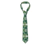 Améliorez votre style avec la cravate HYTTER pour homme avec imprimé feuilles tropicales - Cravate en fibre de polyester de qualité supérieure
