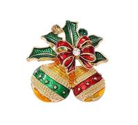 Améliorez votre style de vacances avec notre exquise broche de Noël pour femme - Design chic nœud et clochette parfait pour les blazers, chemises et tenues festives