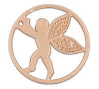 Amello Angel Coins Rose 30 Mm Incrustation Pièce De Monnaie Pour Femme En Acier Inoxydable Plaqué Or Esc514e