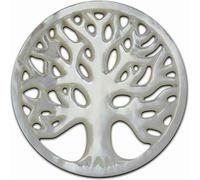 Amello Bijoux Coins blanc 30 mm insertion nacre Coin arbre de vie femmes ESC601W